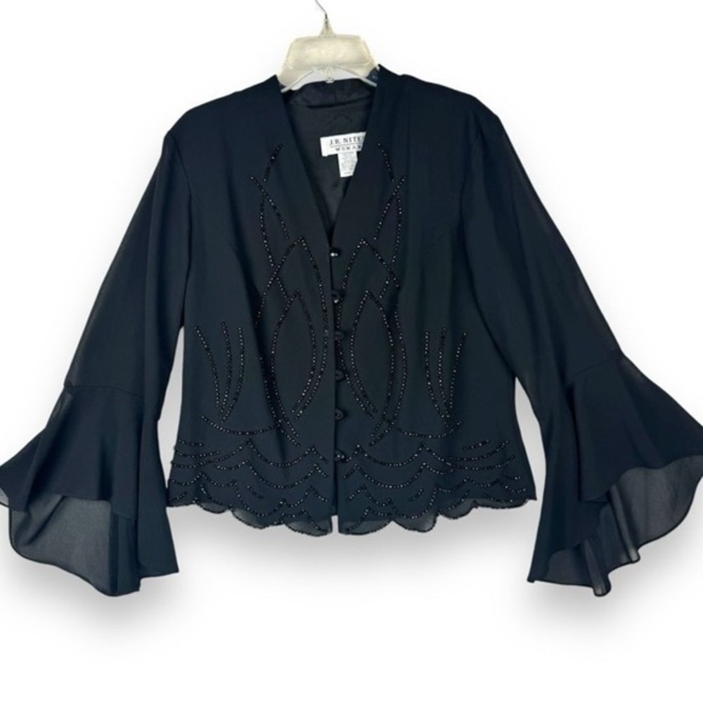 JR Nites Top Size 14 W Y2K Beaded Whimsigoth Witchy Fairy Gothic‎ Glam Party